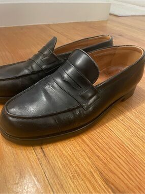 J.M. Weston Black Leather Penny Loafers for Men - Classic Slip-On